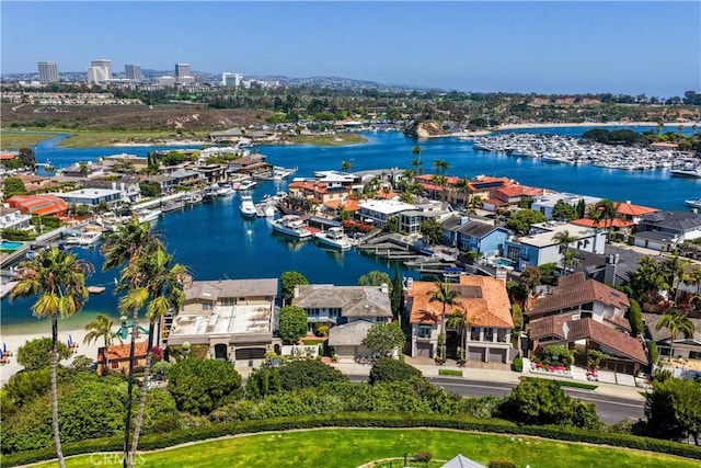 1100 Polaris Dr, Newport Beach, CA 92660 - drone / aerial view of a large body of water and numerous boat docks