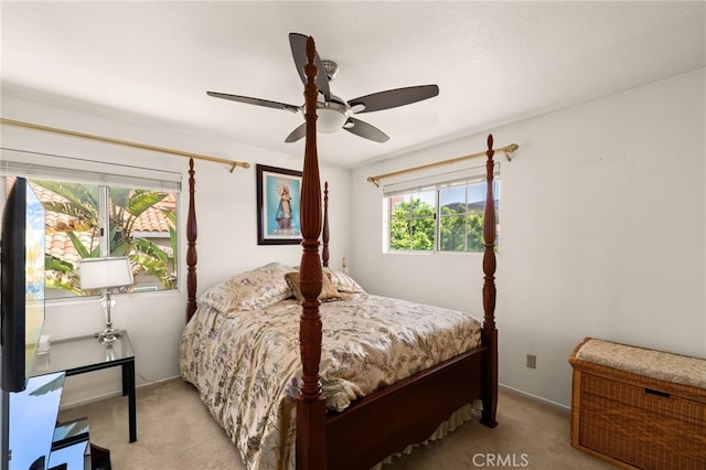 950 Chantel Dr, Corona, CA 92879 - bedroom featuring light colored carpet and a ceiling fan