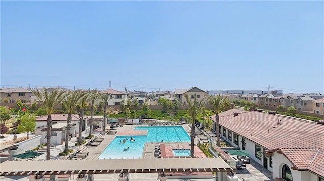 16773 Grapefruit Ln, Fontana, CA 92336 - community pool with a residential view and a patio