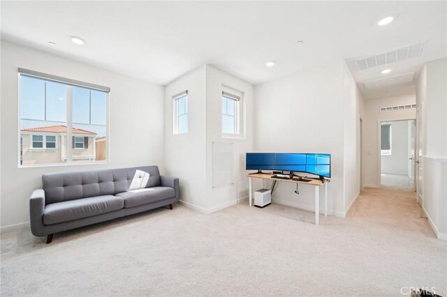16773 Grapefruit Ln, Fontana, CA 92336 - sitting room with carpet, baseboards, and recessed lighting