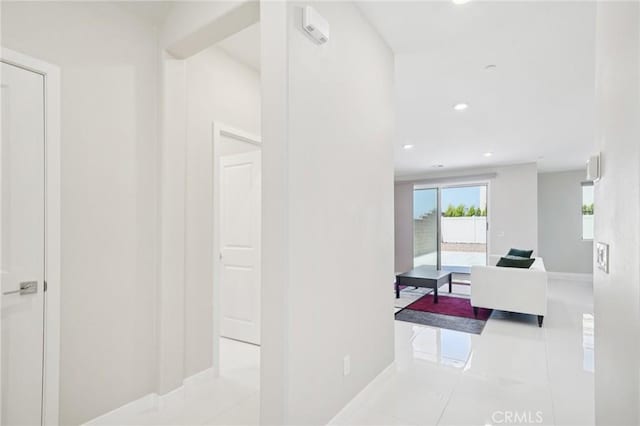16773 Grapefruit Ln, Fontana, CA 92336 - hall with tile patterned flooring and recessed lighting