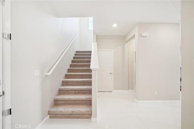 16773 Grapefruit Ln, Fontana, CA 92336 - staircase featuring tile patterned floors and recessed lighting