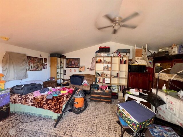 21835 Dotame Ave, Apple Valley, CA 92307 - bedroom featuring vaulted ceiling, ceiling fan, and carpet flooring