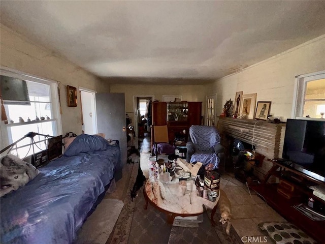 21835 Dotame Ave, Apple Valley, CA 92307 - living area with a brick fireplace