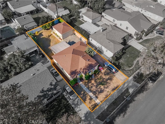 517 N Avon St, Burbank, CA 91505 - aerial perspective of suburban area featuring property parcel outlined