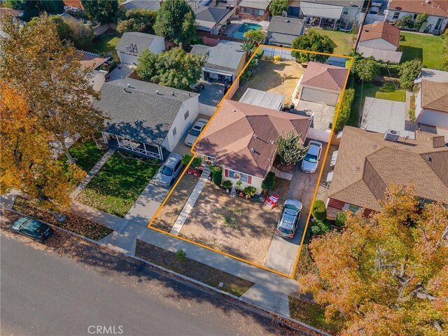 517 N Avon St, Burbank, CA 91505 - aerial view of residential area featuring property boundaries highlighted