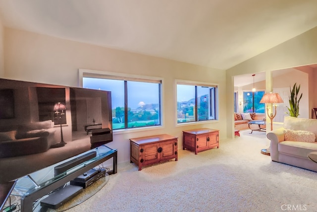 2209 W 25th St Unit 2, San Pedro, CA 90732 - carpeted living room with vaulted ceiling