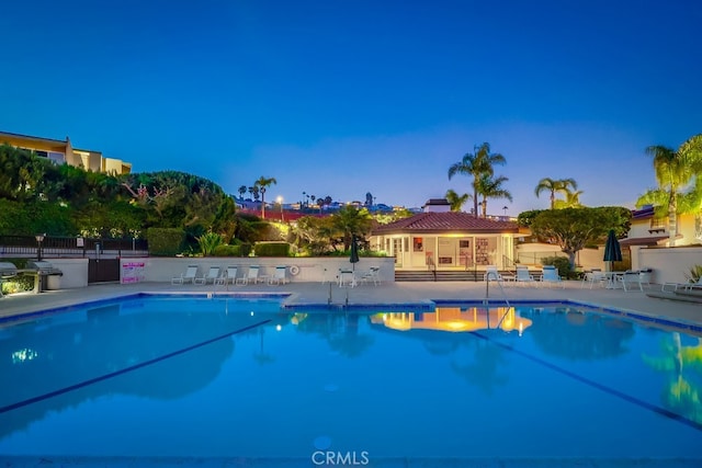 2209 W 25th St Unit 2, San Pedro, CA 90732 - pool at dusk with a patio area and a community pool