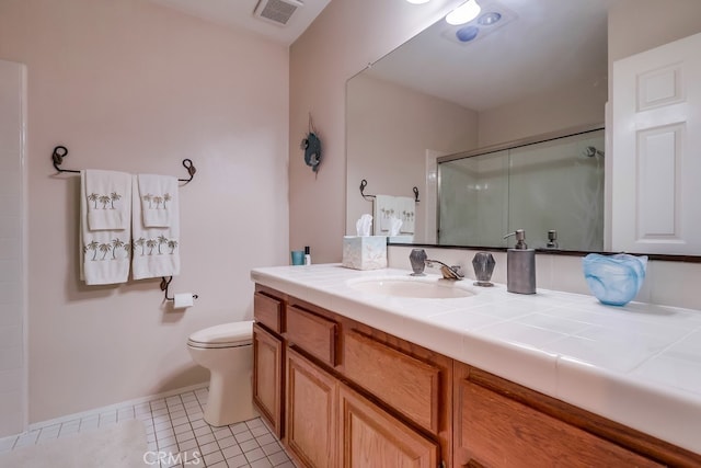 2209 W 25th St Unit 2, San Pedro, CA 90732 - bathroom featuring a stall shower, vanity, and tile patterned flooring