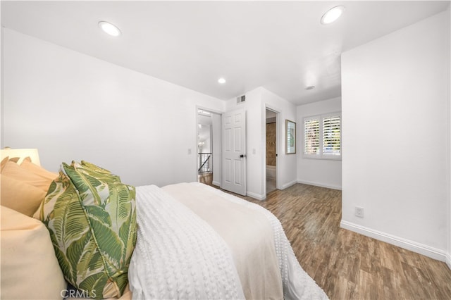 1665 Bridgeport, West Covina, CA 91791 - bedroom featuring wood finished floors and recessed lighting