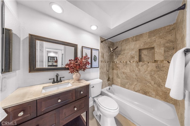 1665 Bridgeport, West Covina, CA 91791 - full bath with vanity, tub / shower combination, and recessed lighting