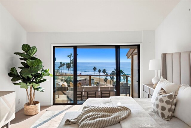 408 Pasadena Ct Unit L, San Clemente, CA 92672 - bedroom featuring access to outside, a water view, and multiple windows