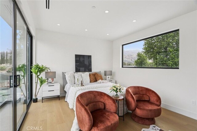 2227 N Lamer St, Burbank, CA 91504 - bedroom featuring light wood-style flooring and recessed lighting