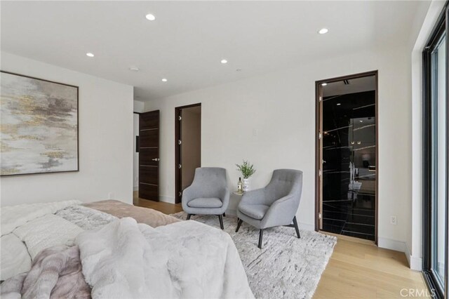 2227 N Lamer St, Burbank, CA 91504 - bedroom with light wood-style flooring and recessed lighting