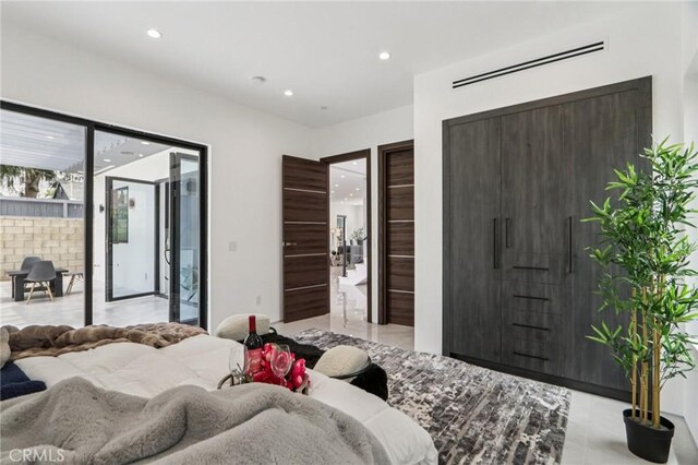 2227 N Lamer St, Burbank, CA 91504 - bedroom featuring access to exterior and recessed lighting