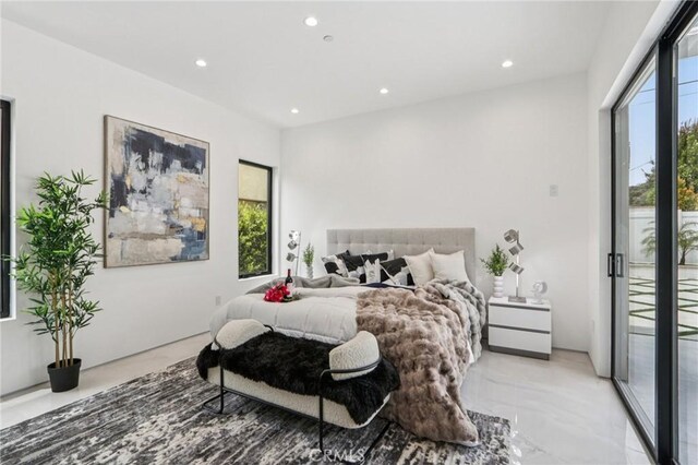 2227 N Lamer St, Burbank, CA 91504 - bedroom with recessed lighting and access to exterior