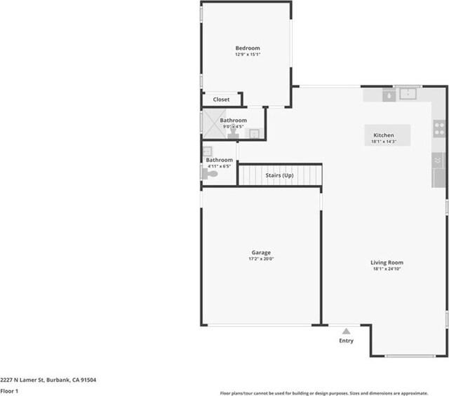 2227 N Lamer St, Burbank, CA 91504 - view of floor plan / room layout