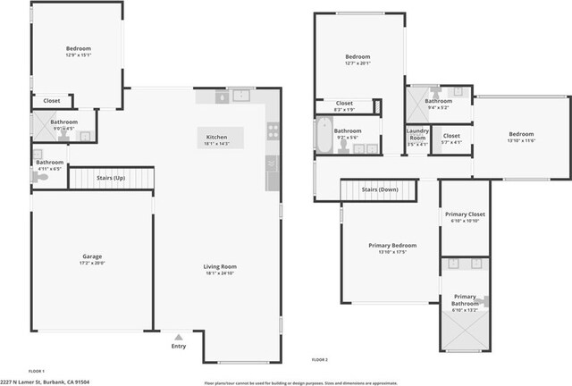 2227 N Lamer St, Burbank, CA 91504 - view of floor plan / room layout