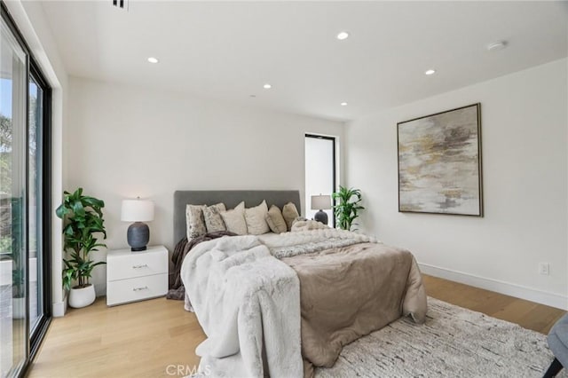 2227 N Lamer St, Burbank, CA 91504 - bedroom with light wood finished floors and recessed lighting