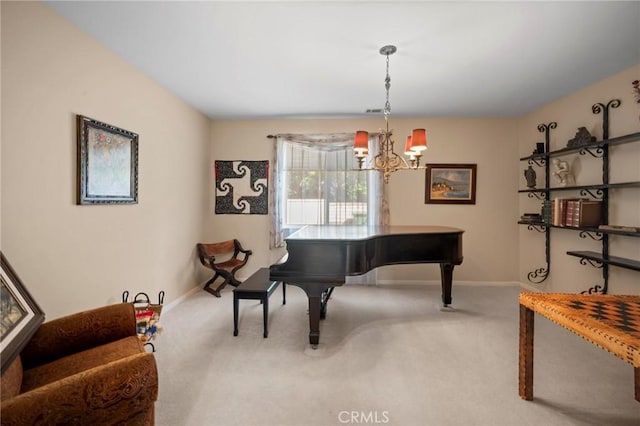 3262 Bluebird Cir, Simi Valley, CA 93063 - sitting room featuring a chandelier and carpet floors