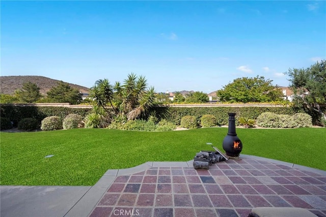 3262 Bluebird Cir, Simi Valley, CA 93063 - view of green lawn featuring a mountain view and a patio