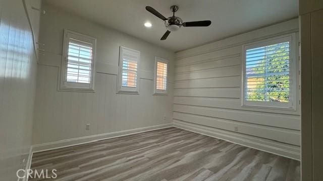 345 W Saint Andrews St, Ontario, CA 91762 - unfurnished room with wood finished floors, a ceiling fan, and recessed lighting