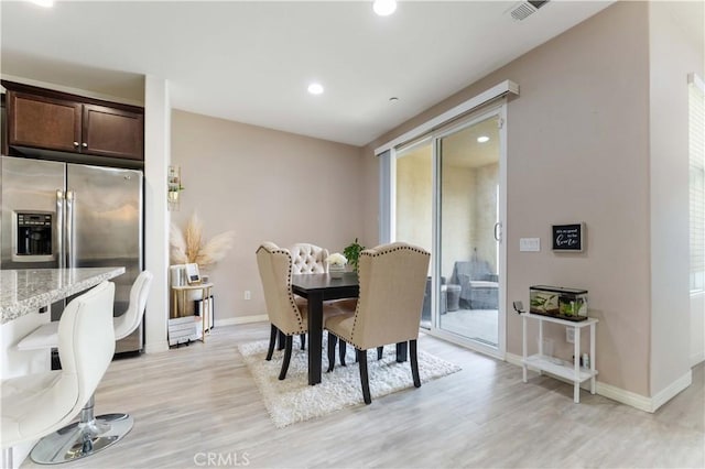 6045 Lyon St, Chino, CA 91710 - dining area with light wood-style flooring, baseboards, plenty of natural light, and recessed lighting
