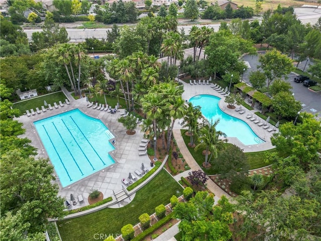 6045 Lyon St, Chino, CA 91710 - aerial view of a pool