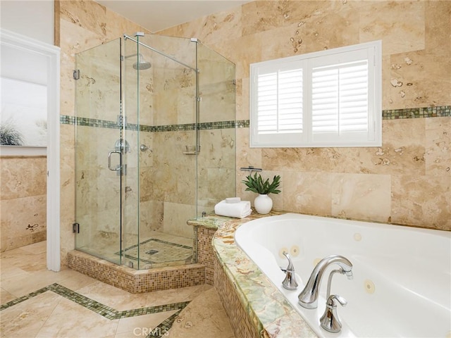 229 N Juanita Ave Unit B, Redondo Beach, CA 90277 - full bathroom featuring a shower stall and a whirlpool tub