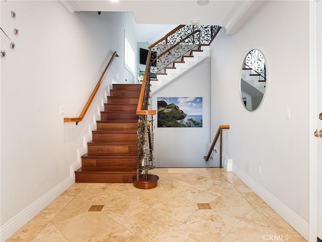 229 N Juanita Ave Unit B, Redondo Beach, CA 90277 - stairs with baseboards and a high ceiling