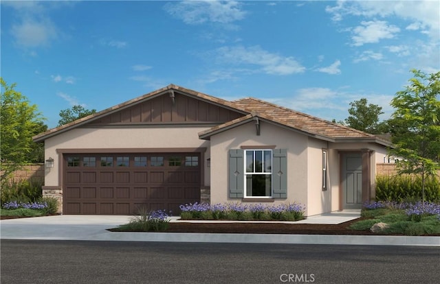 25671 Sedona Ln, Homeland, CA 92548 - single story home featuring stucco siding, driveway, a garage, and stone siding