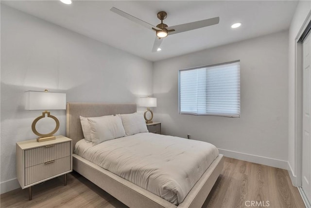 16409 Barbee St, Fontana, CA 92336 - bedroom featuring wood finished floors, recessed lighting, and a ceiling fan