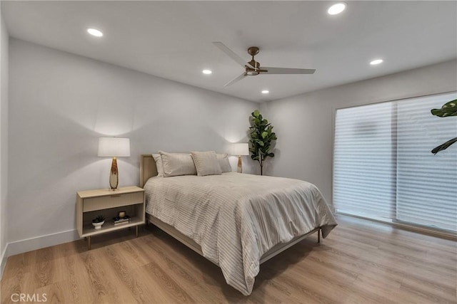 16409 Barbee St, Fontana, CA 92336 - bedroom with recessed lighting, wood finished floors, and a ceiling fan