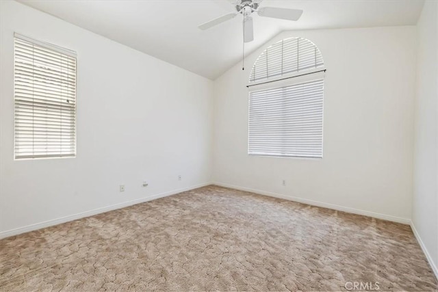 797 Camino De Plata, San Jacinto, CA 92583 - spare room featuring carpet floors, vaulted ceiling, and ceiling fan