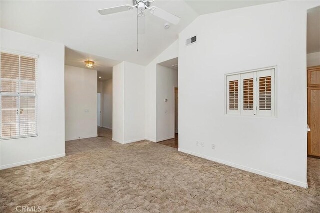 797 Camino De Plata, San Jacinto, CA 92583 - carpeted empty room featuring lofted ceiling and a ceiling fan