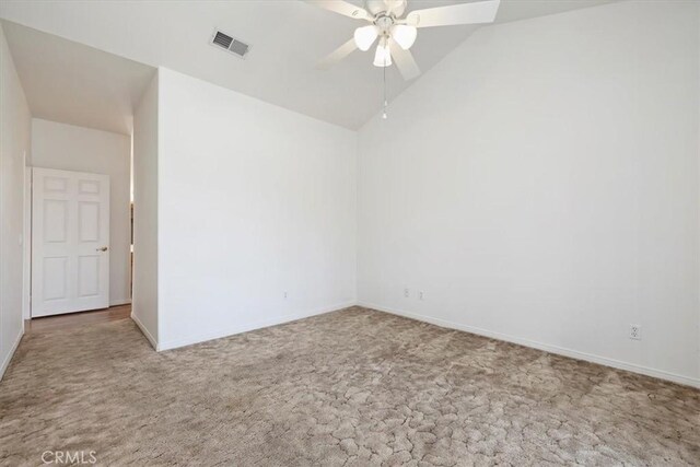 797 Camino De Plata, San Jacinto, CA 92583 - carpeted empty room with ceiling fan and lofted ceiling