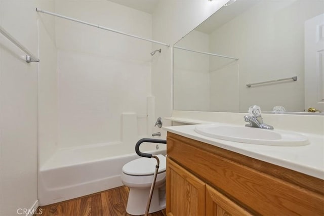 797 Camino De Plata, San Jacinto, CA 92583 - bathroom featuring shower / bath combination, vanity, and wood finished floors