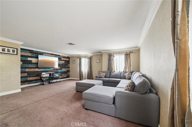 1109 Leopard Ln, Perris, CA 92571 - living room with crown molding, carpet floors, and baseboards