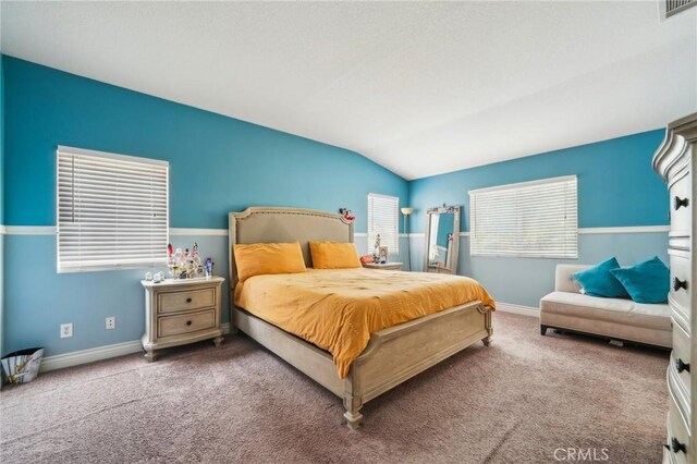 1109 Leopard Ln, Perris, CA 92571 - carpeted bedroom featuring vaulted ceiling and baseboards