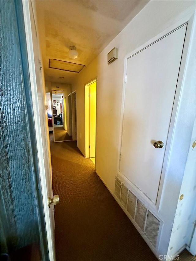24859 Rock Springs Trl, Moreno Valley, CA 92557 - corridor with carpet floors and attic access