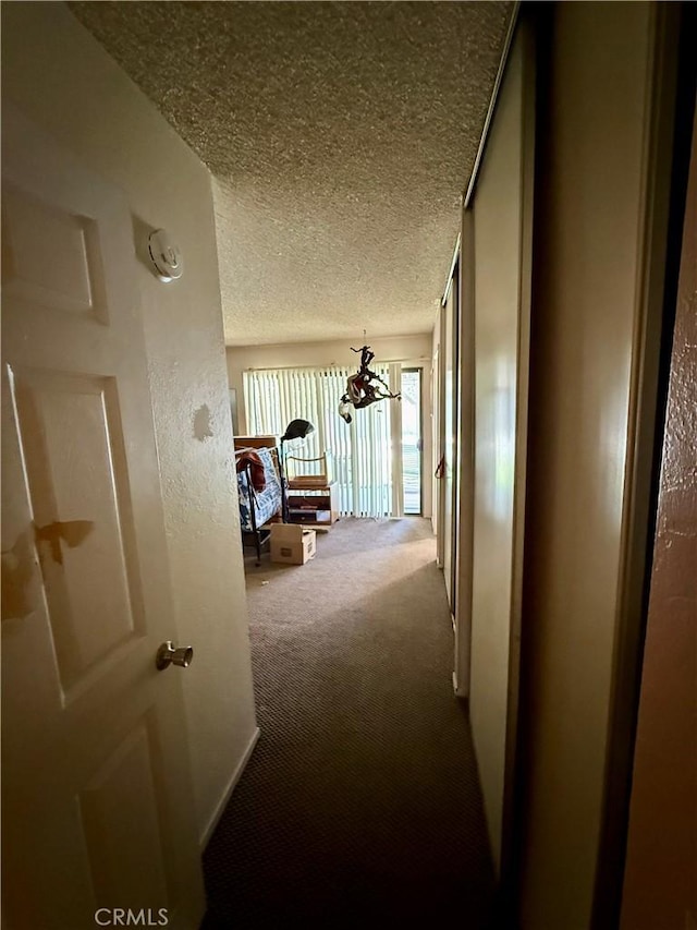 24859 Rock Springs Trl, Moreno Valley, CA 92557 - hallway with carpet flooring and a textured ceiling