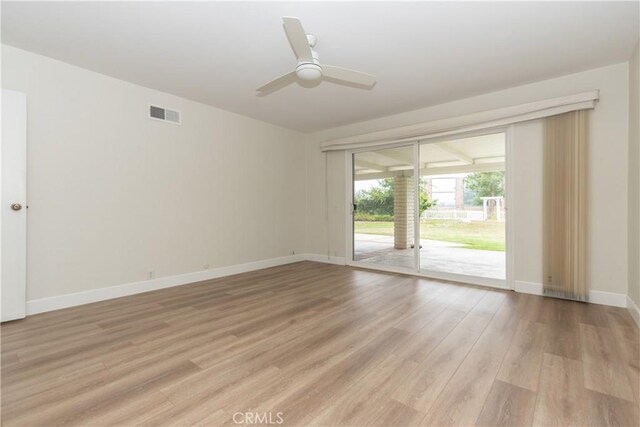 24912 Delos Ave, Mission Viejo, CA 92691 - unfurnished room featuring light wood-style flooring, baseboards, and a ceiling fan