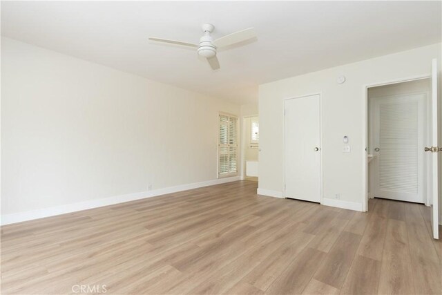 24912 Delos Ave, Mission Viejo, CA 92691 - spare room featuring light wood-type flooring, baseboards, and ceiling fan