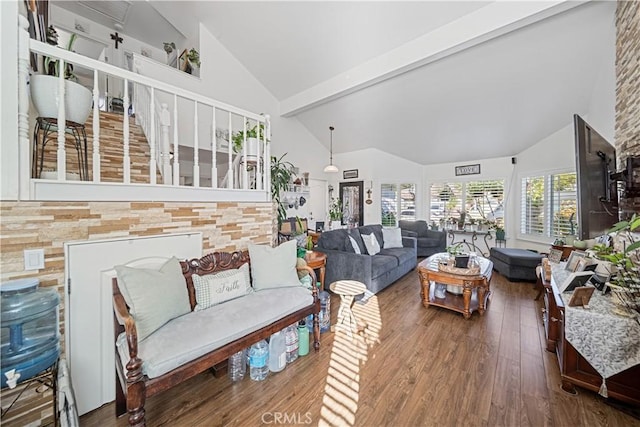 938 Amherst St, Corona, CA 92878 - living area featuring high vaulted ceiling and wood finished floors