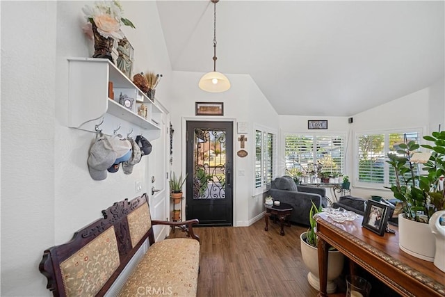 938 Amherst St, Corona, CA 92880 - entrance foyer featuring wood finished floors and high vaulted ceiling
