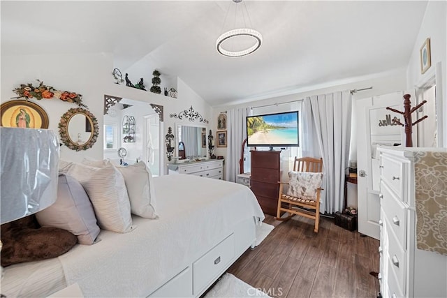 938 Amherst St, Corona, CA 92878 - bedroom featuring vaulted ceiling and dark wood-type flooring