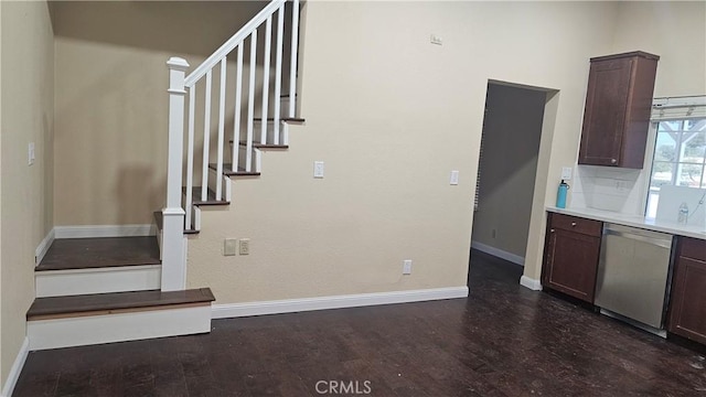 42269 Whittier Ave, Hemet, CA 92544 - staircase with baseboards and wood finished floors