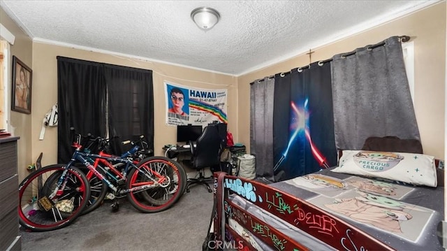 3510 E 2nd St, Los Angeles, CA 90063 - bedroom with a textured ceiling and carpet