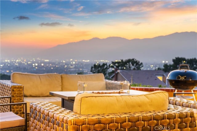 1601 Calle De Armonia, San Dimas, CA 91773 - patio terrace at dusk featuring a mountain view