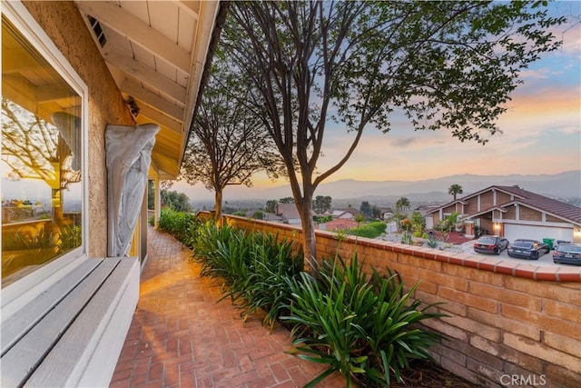 1601 Calle De Armonia, San Dimas, CA 91773 - patio terrace at dusk featuring a mountain view